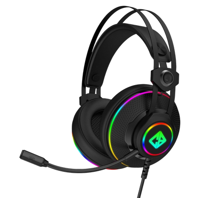 Cosmic Byte Proteus USB & 3.5mm Dual Input Gaming Headset with 7.1 Virtual Surround Sound Black