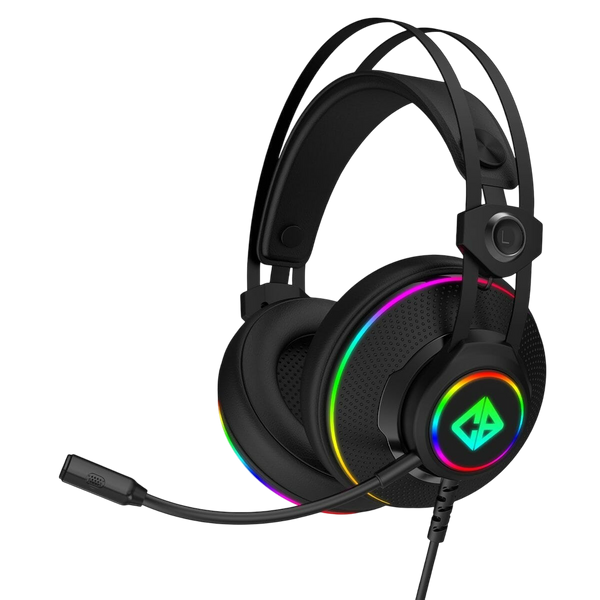 Cosmic Byte Proteus USB & 3.5mm Dual Input Gaming Headset with 7.1 Virtual Surround Sound Black