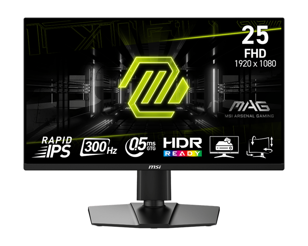 MSI MAG255PXF 24.5" FHD Rapid IPS Gaming Monitor – 300Hz, 0.5ms, FreeSync Premium
