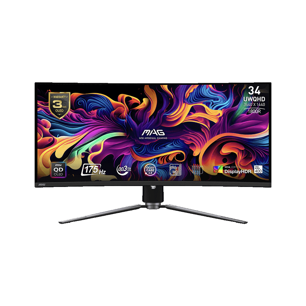 MSI MAG341CQP QD-OLED – 34” 2K Ultrawide Curved Monitor