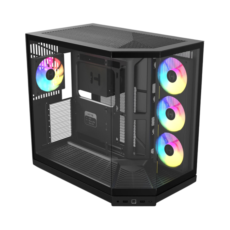 Hyte Y50 (E-ATX) Mid Tower Cabinet Pitch Black with 4 ARGB Fans