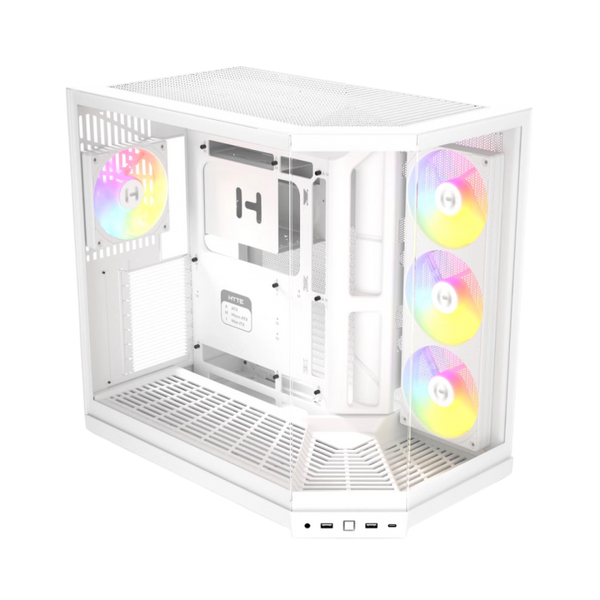 Hyte Y50 (E-ATX) Mid Tower Cabinet Snow White with 4 ARGB Fans
