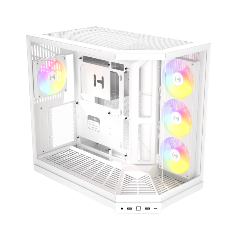 Hyte Y50 (E-ATX) Mid Tower Cabinet Snow White with 4 ARGB Fans