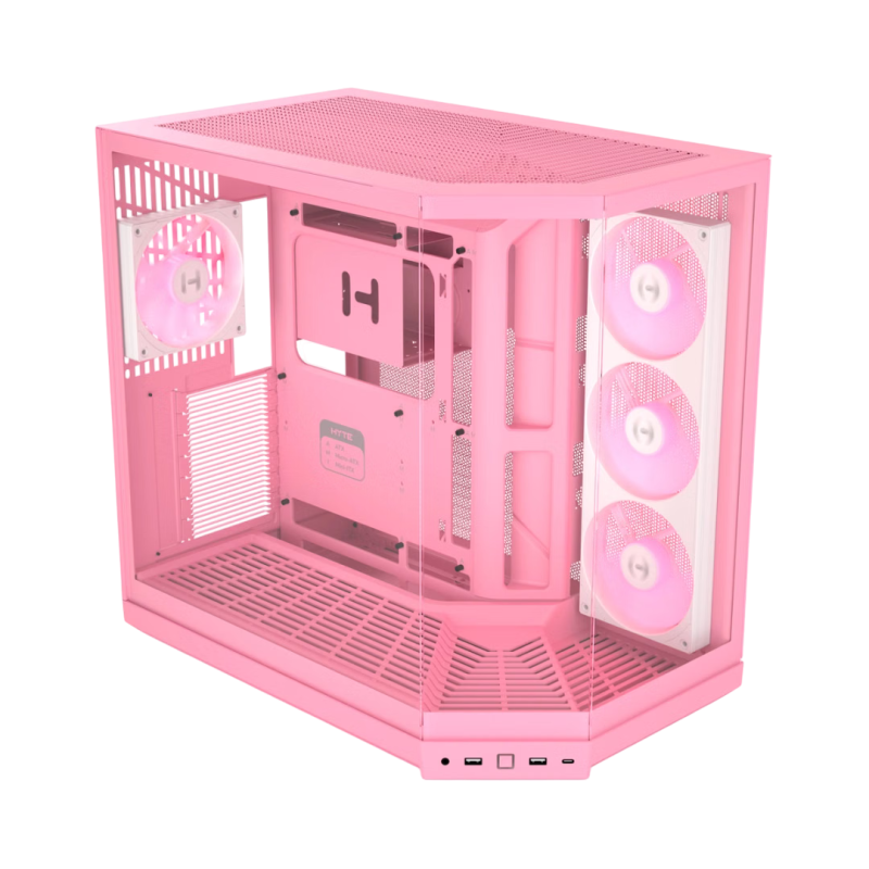 Hyte Y50 (E-ATX) Mid Tower Cabinet Strawberry Milk with 4 ARGB Fans