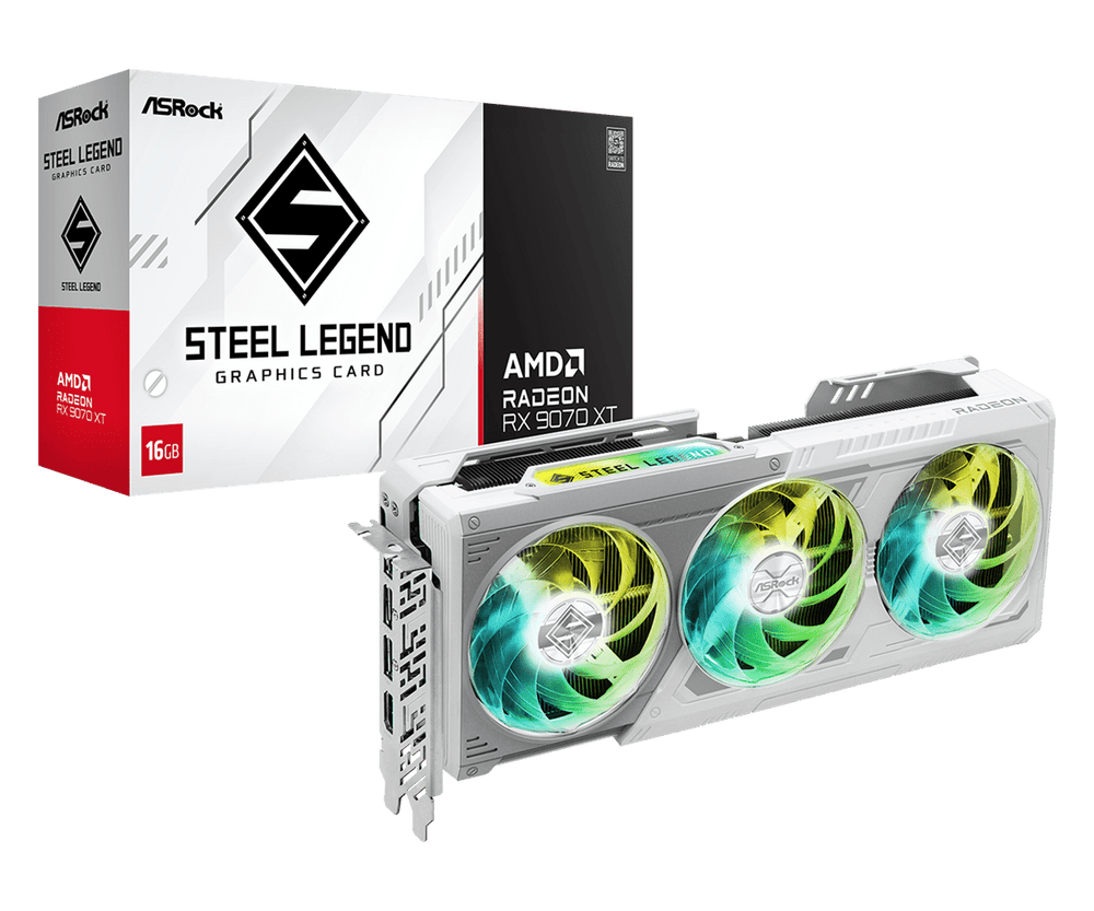 RX 9070XT Steel Legend White Triple Fan