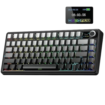 AULA F75 Max 75% Wireless Trio Mechanical Gaming Keyboard – Gradient Gray, Reaper Switch