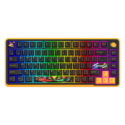 Cosmic Byte Arcturus 75 Tri-Mode Gasket Hot Swappable Mechanical Switch Keyboard (Black amber)