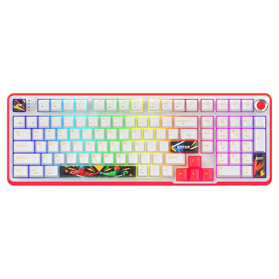 Cosmic Byte Arcturus 98 Tri-Mode Gasket Hot Swappable Mechanical Switch Keyboard (White Red)
