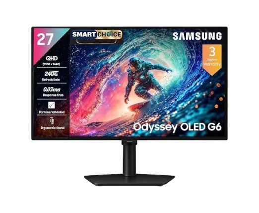 Samsung Odyssey OLED G6 G61SH 27" QHD 240Hz  Gaming Monitor LS27HG612SW