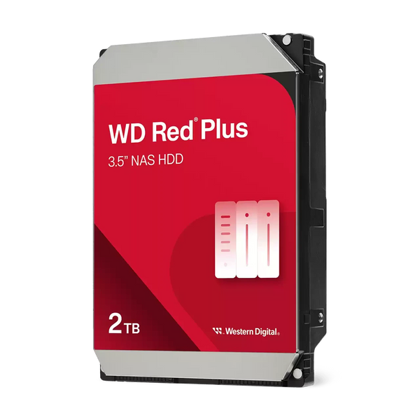 Western Digital WD Red Plus 2TB NAS Internal Hard Drive | 3.5-inch | SATA 6Gb/s | 5400 RPM